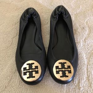 Tory Burch Black Classic Reva Flats Size 8